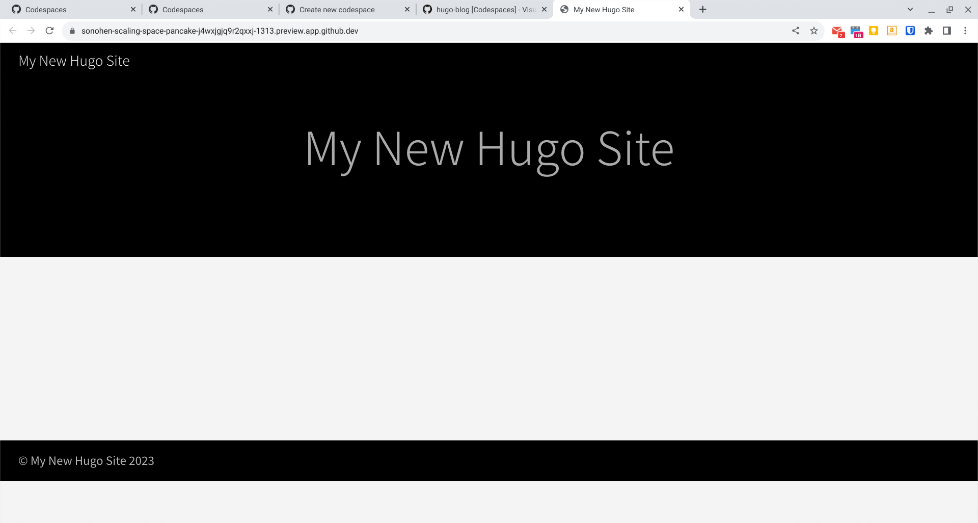 Hugoで作成したサイトの初期表示